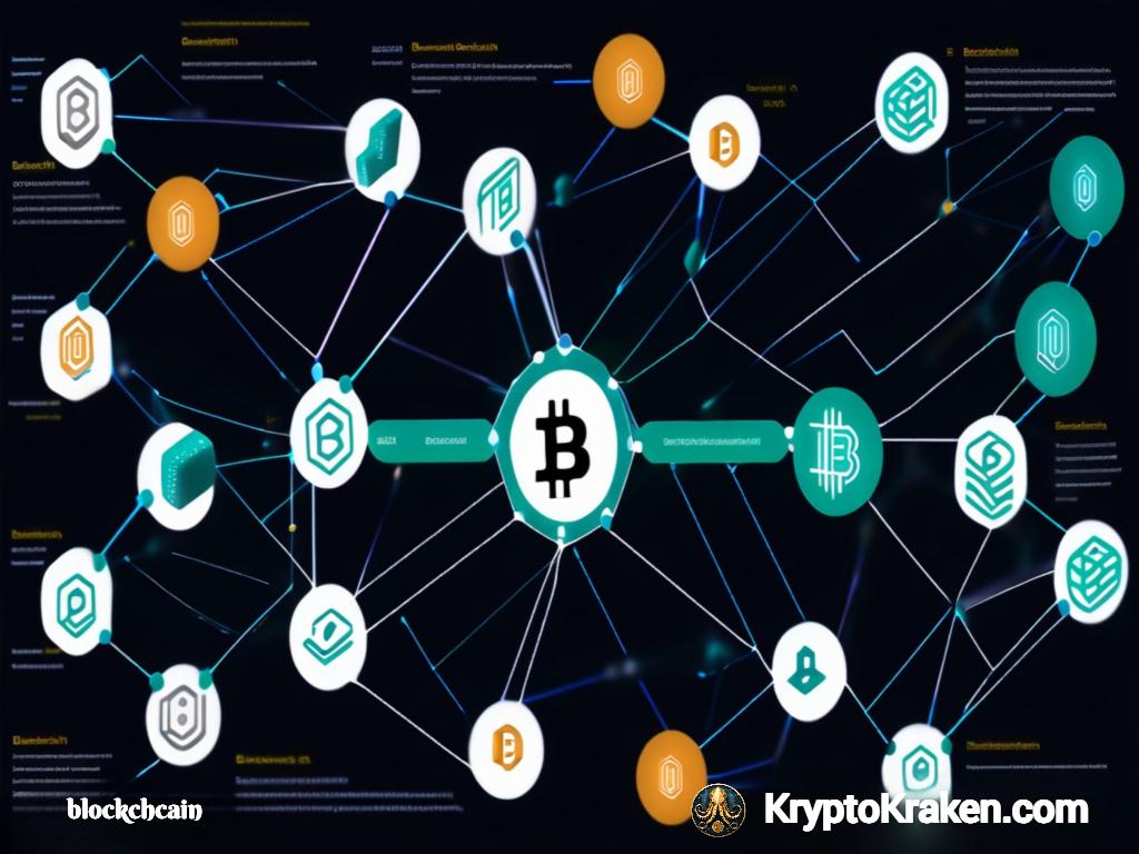 a blue and orange cubes represent blockchain use cases