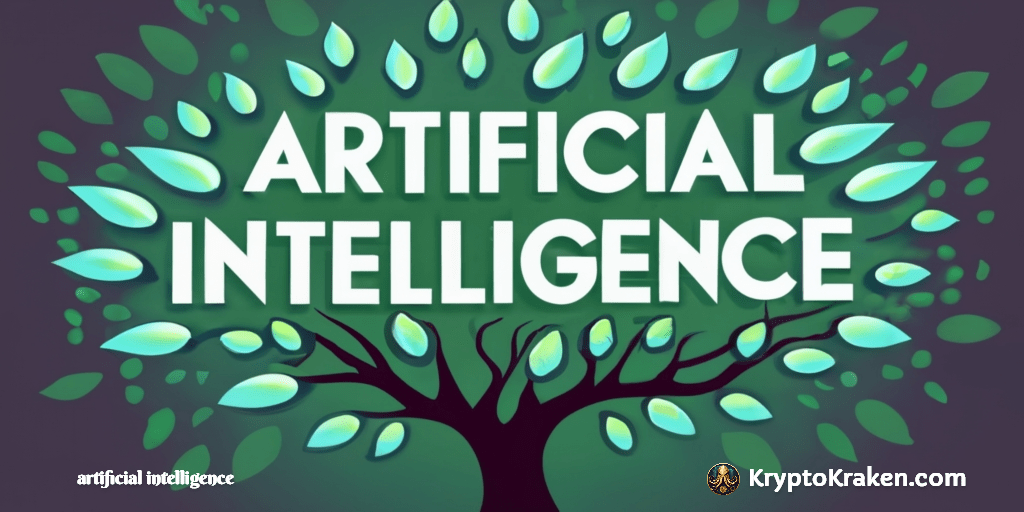 tree with the words artificial intelligence in the branches represent Understanding the Basics of Artificial Intelligence and Blockchain