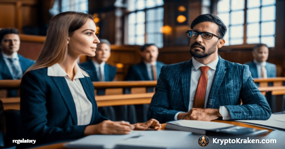 two lawyers in a courtroom