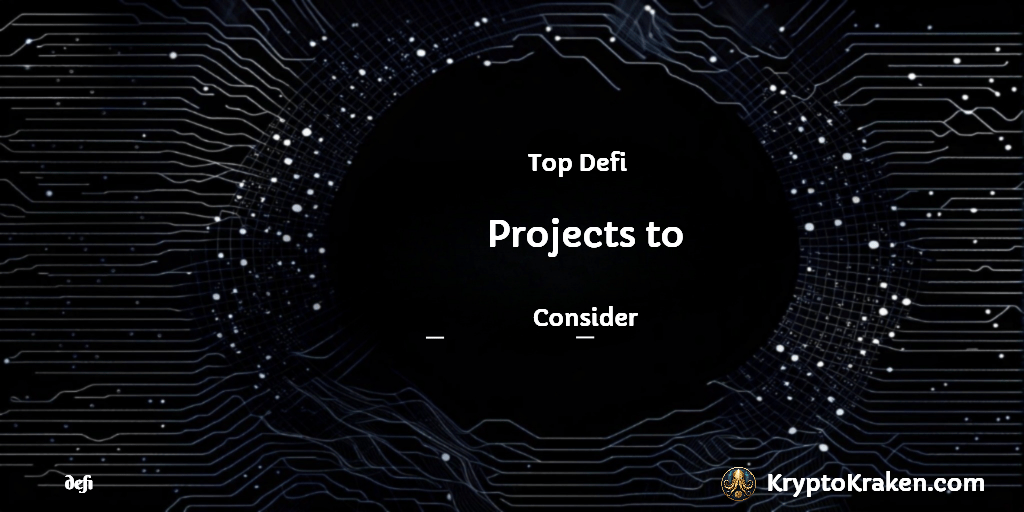 black background, light defi nodes represent top defi projects to consider