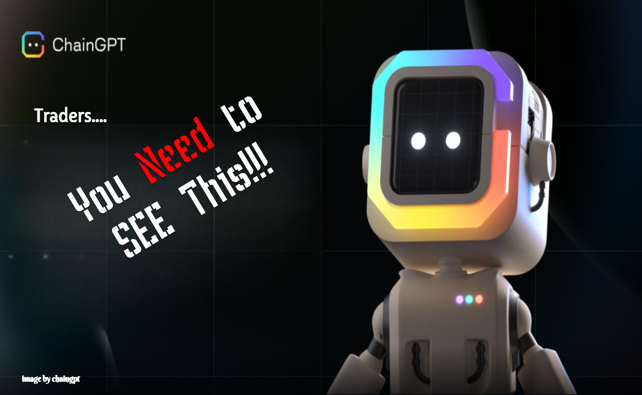 "3D robot representing ChainGPT against a dark background with the emphatic text 'You Need To See This!!' indicating ChainGPT's advanced trading technology.