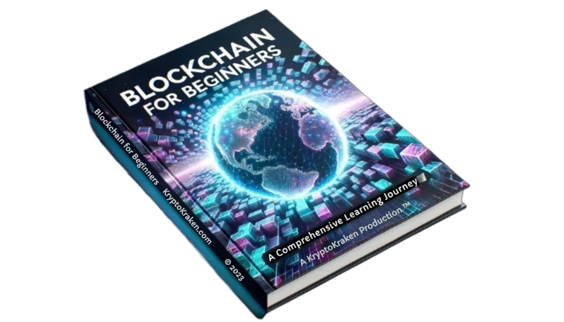 Blockchain for Beginners Course Textbook with Globe and Network Graphics