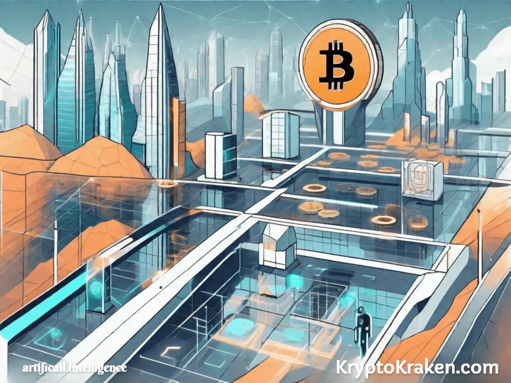 futuristic cityscape representing Applications of Artificial Intelligence in Cryptocurrency