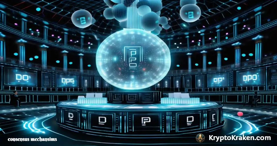 a stage with lights and balls represents understanding delegated proof-of-stake (dpos)